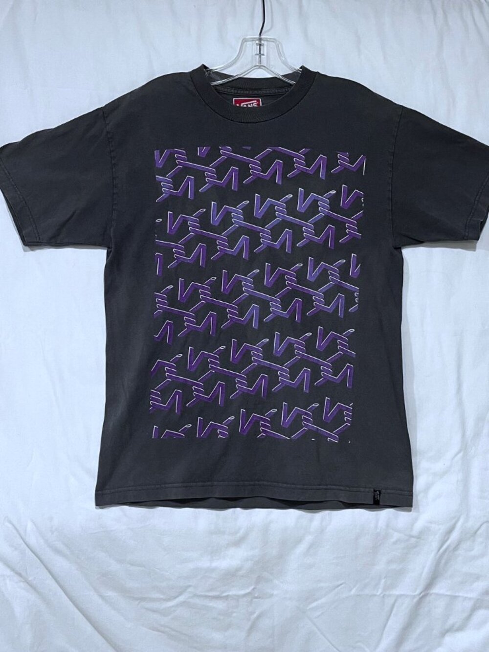 Vans Cotton T-Shirt – Charcoal Grey and Purple – Size Medium